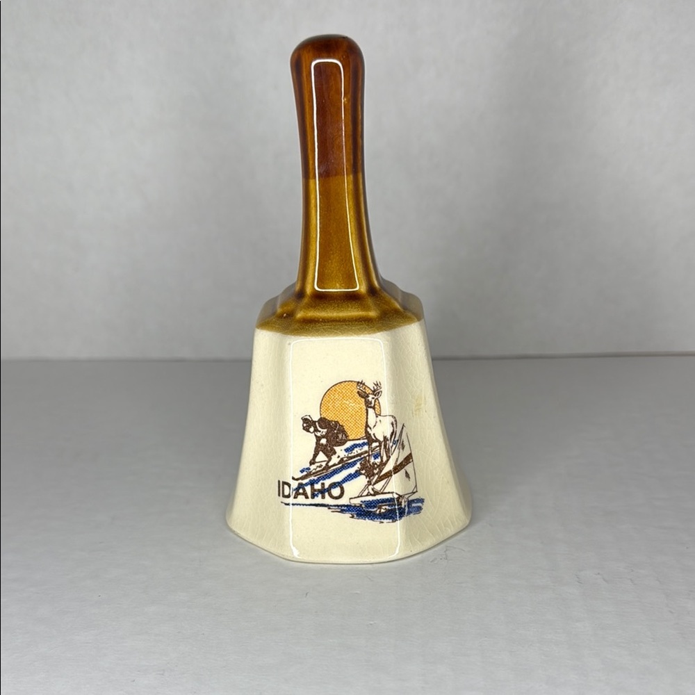 Vintage Idaho Souvenir Bell with Brown Handle
